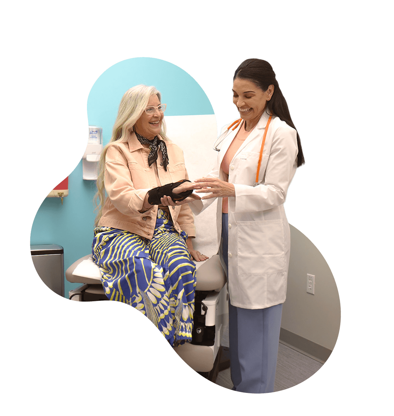 Community members on a tandem bicycle